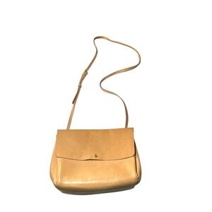 Auxiliary Tan Crossbody Bag with Elegant Flap Closure
